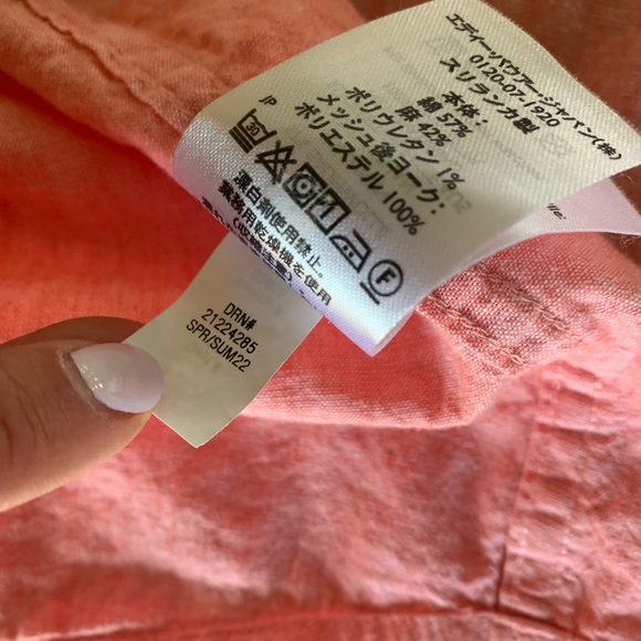 Eddie Bauer Pink Vented Long Sleeve Shirt Button-Down Women's Sz M Cotton Linen - Picture 5 of 8